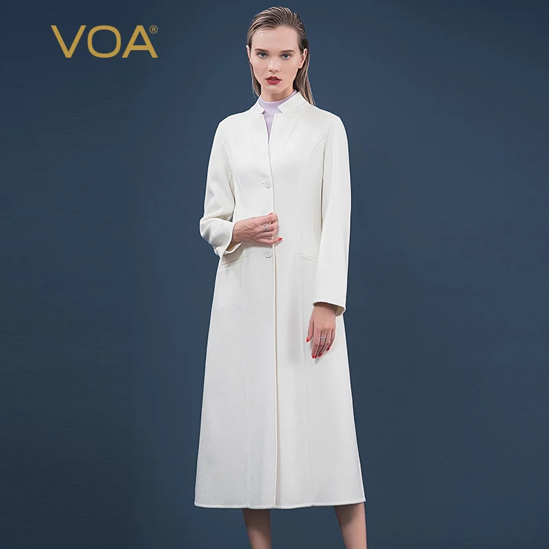VOA Snow-Covered Plateau Cashmere Pure White Stand Collar Vertical Pocket Eight-Open Simple Double-Sided Fine Cashmere Coat S829
VOA Snow-Covered Plateau Cashmere Pure White Stand Collar Vertical Pocket Eight-Open Simple Double-Sided Fine Cashmere Coat S829