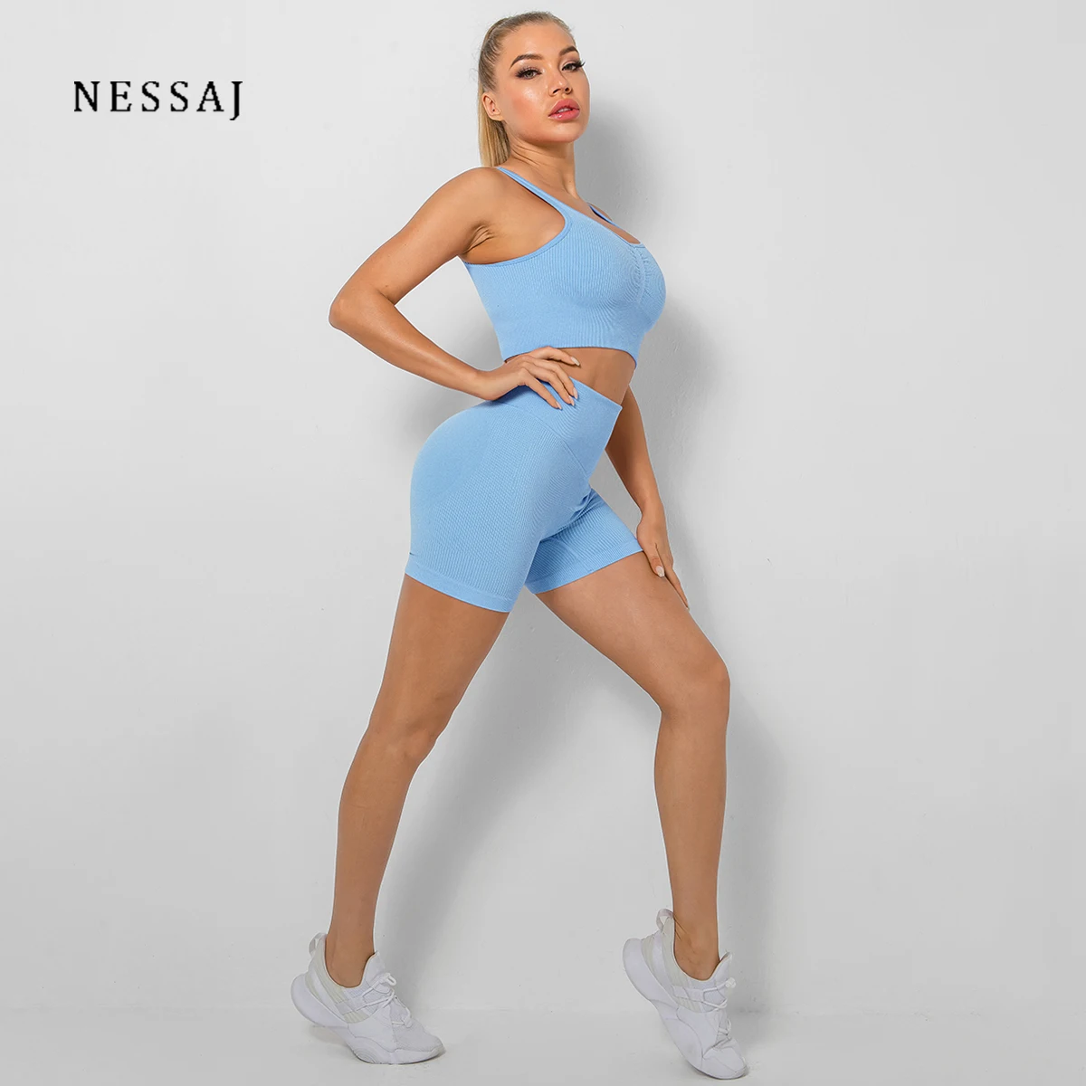 Seamless Sports Suits High Waist Shorts Bra Set Hip Lift Leggings Sports Sexy Cropped Top Shockproof Chest Pad Workout Clothes
Seamless Sports Suits High Waist Shorts Bra Set Hip Lift Leggings Sports Sexy Cropped Top Shockproof Chest Pad Workout Clothes