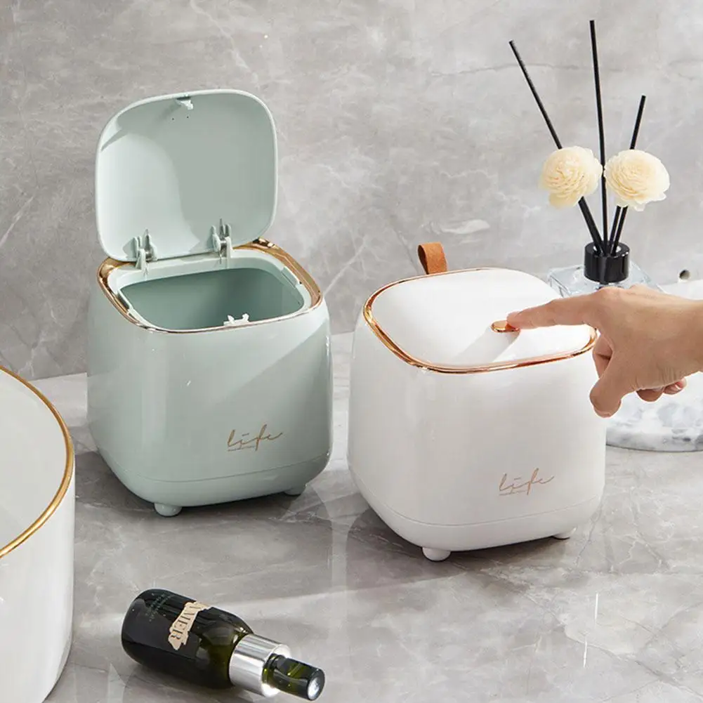 Garbage Collector Light Luxury Pressing Desktop Trash Table Bomb Double-layer Cover Can Small Coffee Storage Bucket Y1d0 
Garbage Collector Light Luxury Pressing Desktop Trash Table Bomb Double-layer Cover Can Small Coffee Storage Bucket Y1d0