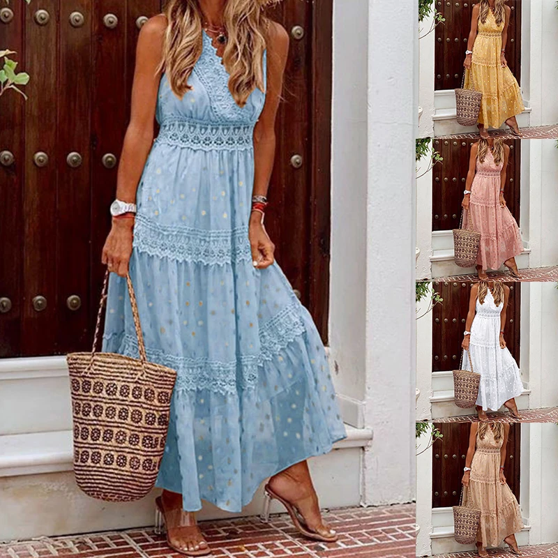 Maxi Dress Polka Dots Boho Dress Dress Sleeveless Dress Slip Dress V Neck Print Fashion Summer Sexy
Maxi Dress Polka Dots Boho Dress Dress Sleeveless Dress Slip Dress V Neck Print Fashion Summer Sexy