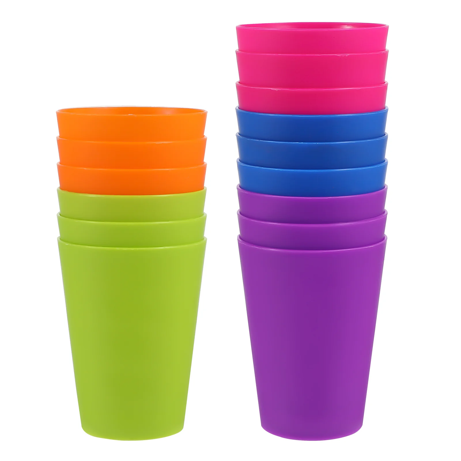 

TOYMYTOY 15pcs Colorful Plastic Cups Home Beverage Drinking Cups Reusable Holiday Party Tableware and Party Supplies 101-200ml