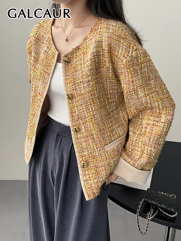 GALCAUR Elegant Temperament Coats For Women Round Neck Long Sleeve Single Breasted Korean Causal Coat Female Autumn Clothing New
GALCAUR Elegant Temperament Coats For Women Round Neck Long Sleeve Single Breasted Korean Causal Coat Female Autumn Clothing New