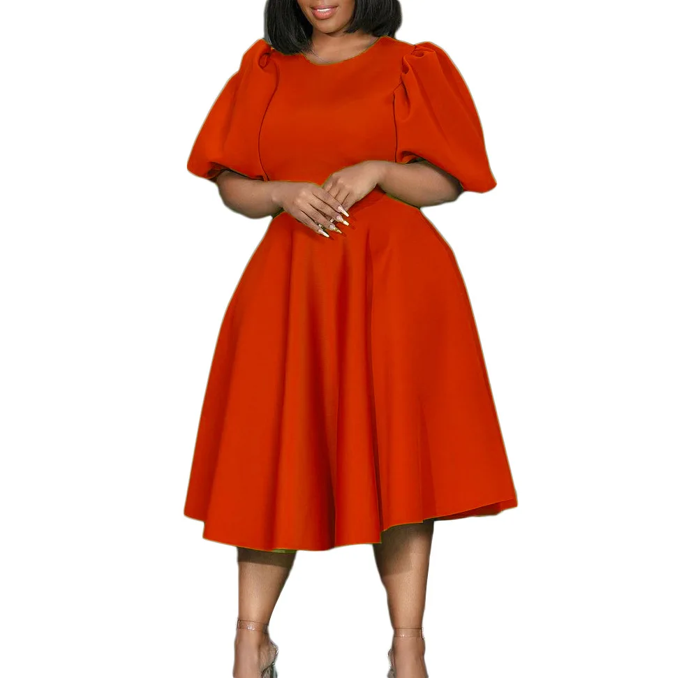 Crewneck Elegant Bubble Sleeve Waist Swing Light Mature A- Word Dress Women Plus Size Dress
Crewneck Elegant Bubble Sleeve Waist Swing Light Mature A- Word Dress Women Plus Size Dress