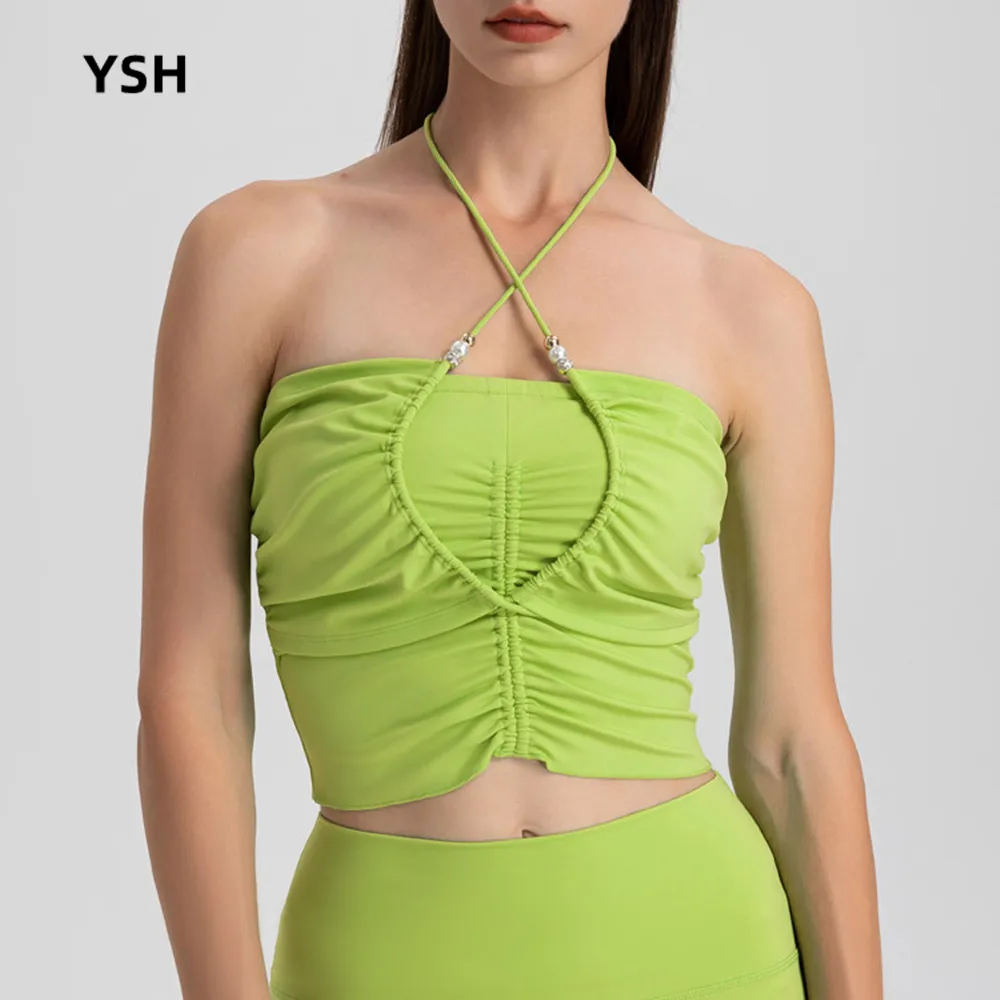 Женский спортивный топ YUSHUHUA с лямкой на шее, уникальные складки, красивое нижнее белье для воркаута, тренировок в тренажерном зале
Женский спортивный топ YUSHUHUA с лямкой на шее, уникальные складки, красивое нижнее белье для воркаута, тренировок в тренажерном зале