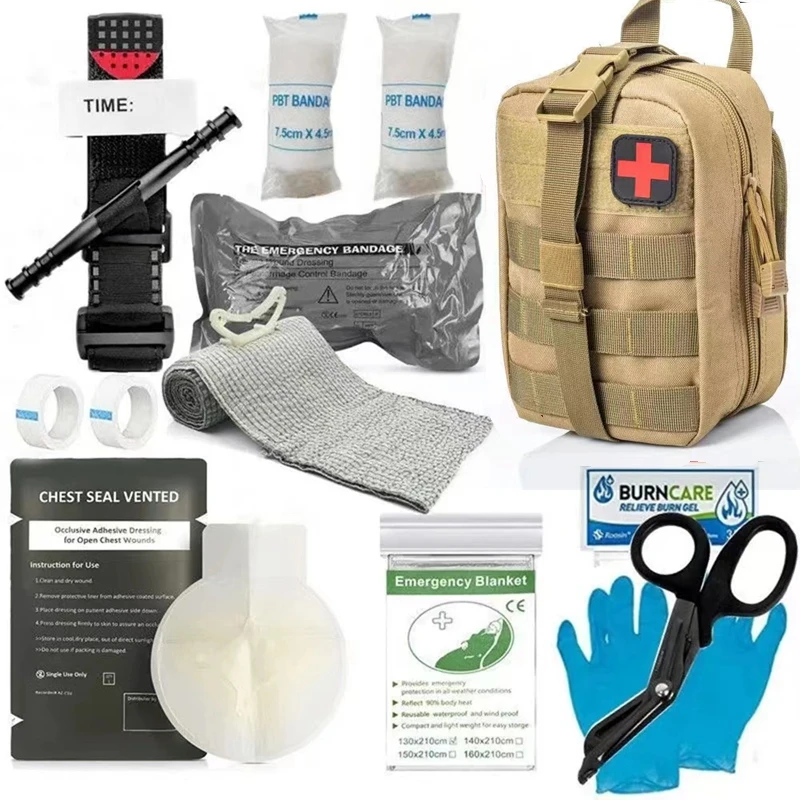 

Survival First Aid Kit Molle EDC Bag Military Outdoor Combat Gear Emergency Kits Trauma Bag Camping Hiking IFAK Adventures