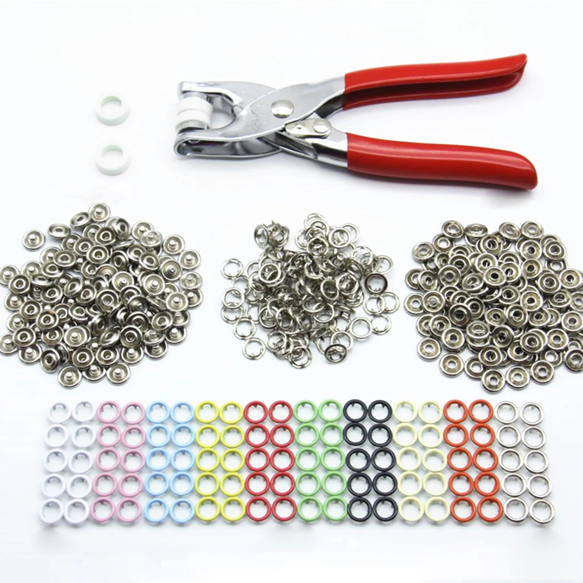 400Pcs Thickened Snap Fasteners Kit Metal Five Claw Buckle Set with Pliers Tool DIY Sewing Buttons For Clothing Sewing Crafting
400Pcs Thickened Snap Fasteners Kit Metal Five Claw Buckle Set with Pliers Tool DIY Sewing Buttons For Clothing Sewing Crafting