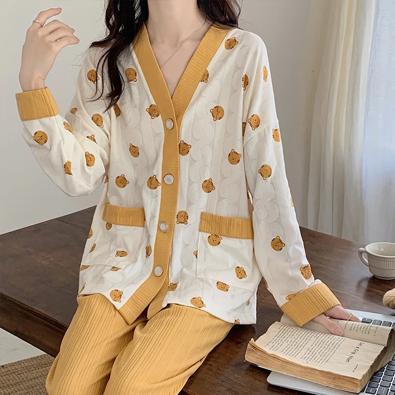 Yasuk Spring Autuum Fashion Women's Casual Sleepwear Homewear Lovely Sweet Girl Pajamas With Pants Soft Simple Tiger
Yasuk Spring Autuum Fashion Women's Casual Sleepwear Homewear Lovely Sweet Girl Pajamas With Pants Soft Simple Tiger