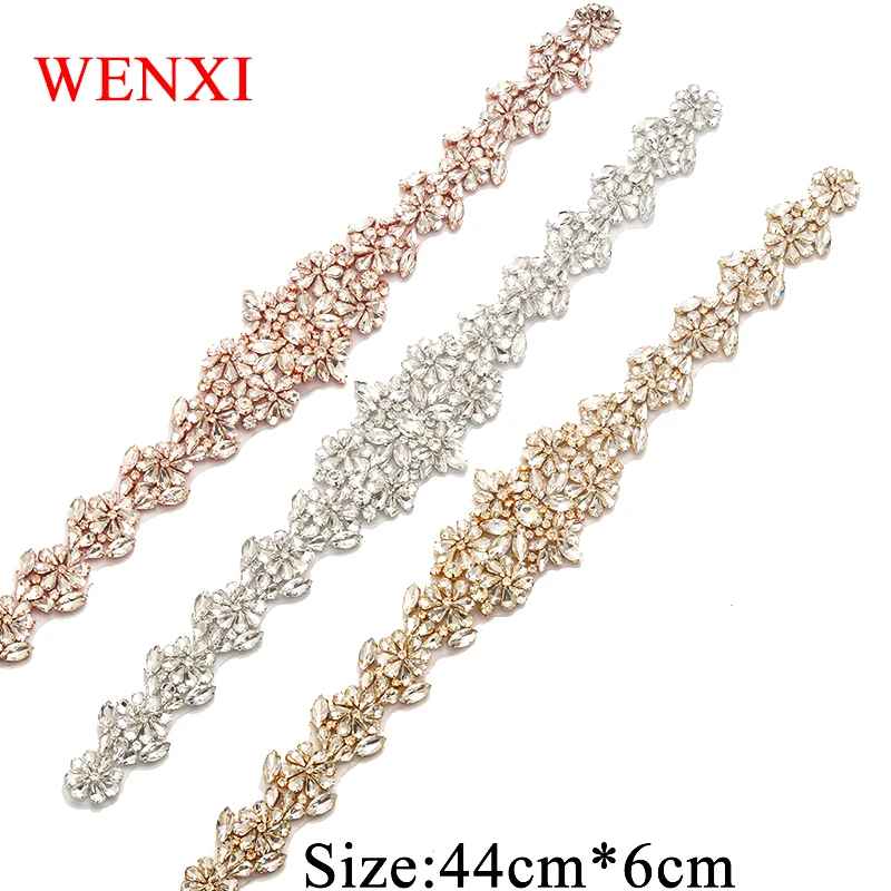 WENXI30CS Wholesale Clear Rose Gold Crystal Rhinestone Applique For Wedding Dresses Waistband DIY Bride Gown Sash WX911
WENXI30CS Wholesale Clear Rose Gold Crystal Rhinestone Applique For Wedding Dresses Waistband DIY Bride Gown Sash WX911