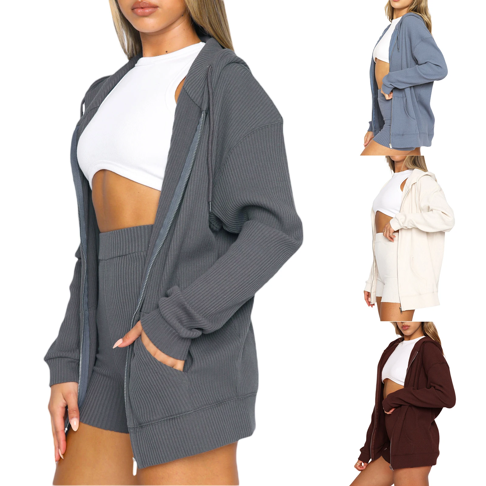 Women's 2 Piece Tracksuit Set Long Sleeve Solid Color Hoodie Shorts Set Loungewear High Quality Sets Casual Sports Sweatshirt
Women's 2 Piece Tracksuit Set Long Sleeve Solid Color Hoodie Shorts Set Loungewear High Quality Sets Casual Sports Sweatshirt