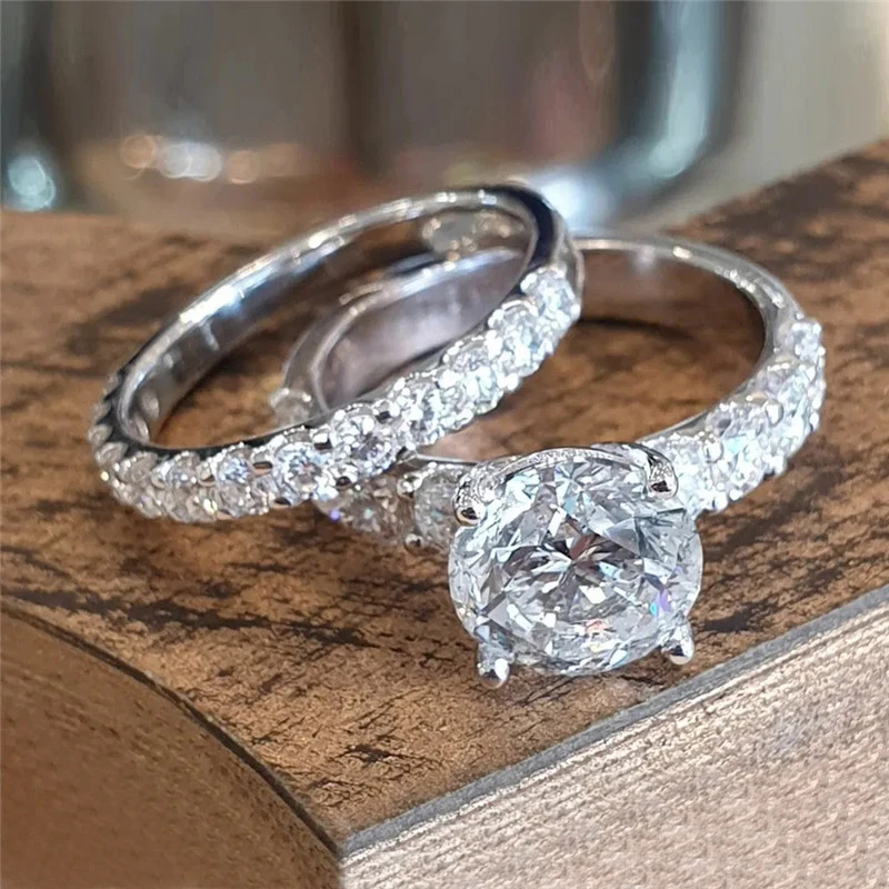 New Simple Versatile Design 2Pcs/Set Women Rings High Quality Silver Color Wedding Engagement Timeless Style Jewelry
New Simple Versatile Design 2Pcs/Set Women Rings High Quality Silver Color Wedding Engagement Timeless Style Jewelry