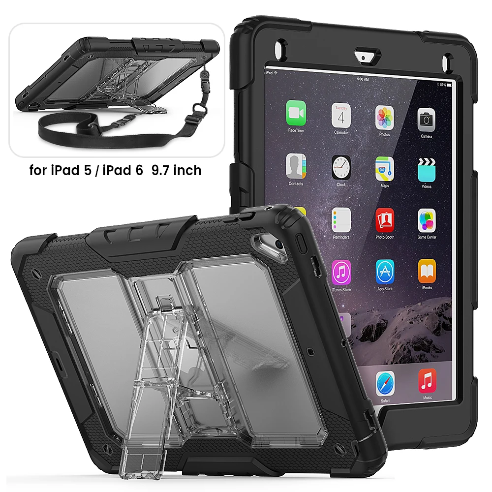Case for iPad Air 2 Pro 9.7'' inch for iPad 5 6 Generation 2017 2018 Cover Stable Sturdy Case with kickstand and Shoulder Strap
Case for iPad Air 2 Pro 9.7'' inch for iPad 5 6 Generation 2017 2018 Cover Stable Sturdy Case with kickstand and Shoulder Strap