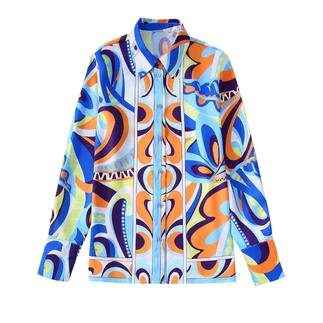 2022 Women Fashion Printing Sleeve Shirts Vintage Long Sleeve Button-up Female Shirts Chic Blouse
2022 Women Fashion Printing Sleeve Shirts Vintage Long Sleeve Button-up Female Shirts Chic Blouse
