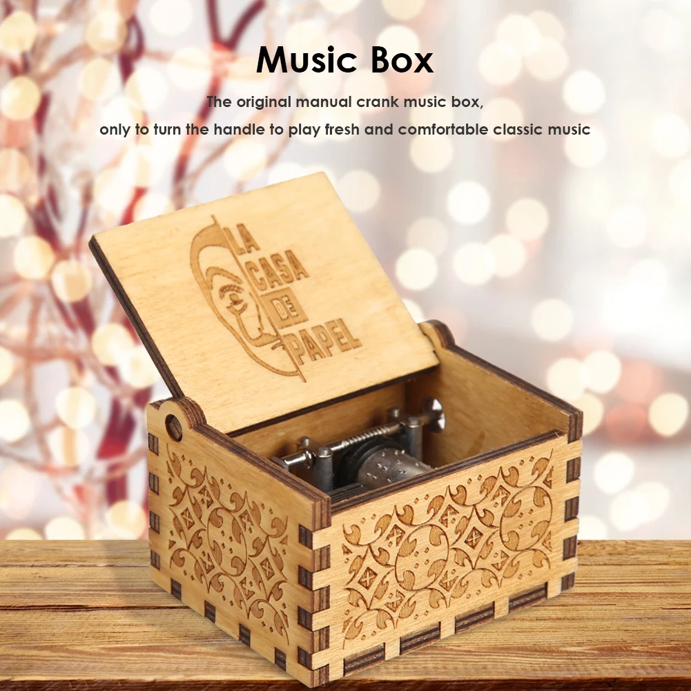 Hand Cranked Music Box Operation Simple Conveninently Carved Wooden Manual Kid Birthday Gift Home Room Ornament
Hand Cranked Music Box Operation Simple Conveninently Carved Wooden Manual Kid Birthday Gift Home Room Ornament