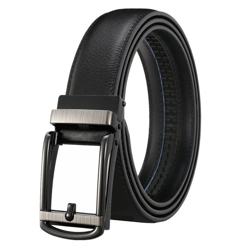 

3.1cm Width High Quality Genuine Leather Belt For Men Business Metal Automatic Buckle Ratchet Male Fashion Belts Luxury Brand