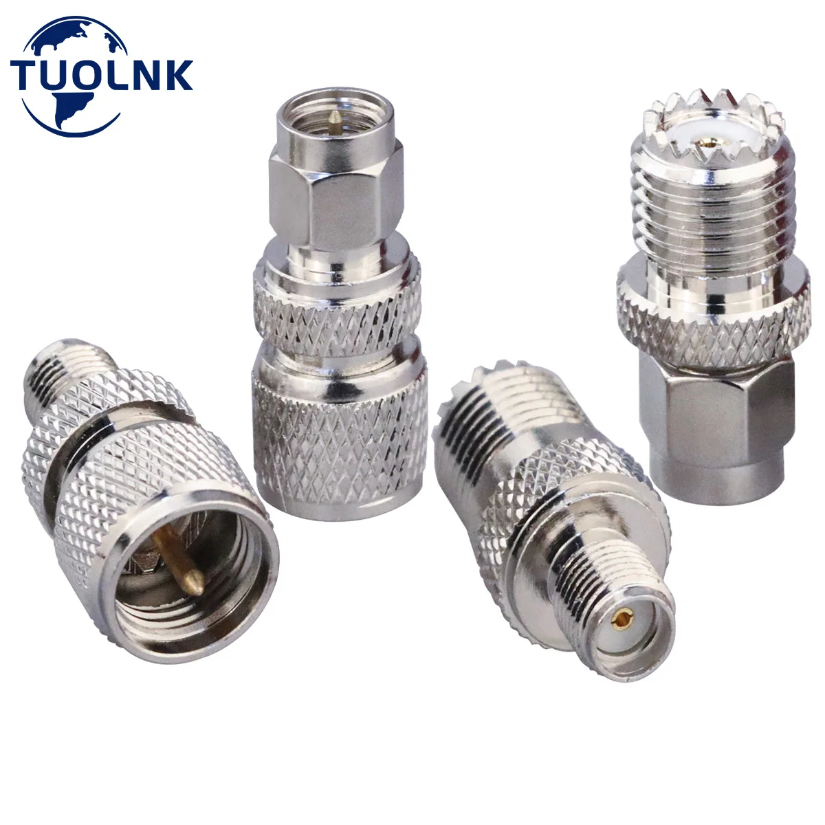 

4pcs/lot 2pcs/lot SMA UHF Adapter Male Female SO239 PL259 to SMA RF Coax Adapter Kit RF Coax Cable Antenna Coaxial Connector