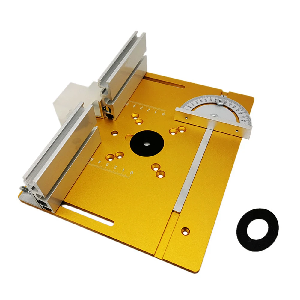 New Multifunctional Aluminium Router Table Insert Plate W/ Miter Gauge WorkBenches Wood Router Trimmer Models Engraving Machine
New Multifunctional Aluminium Router Table Insert Plate W/ Miter Gauge WorkBenches Wood Router Trimmer Models Engraving Machine
