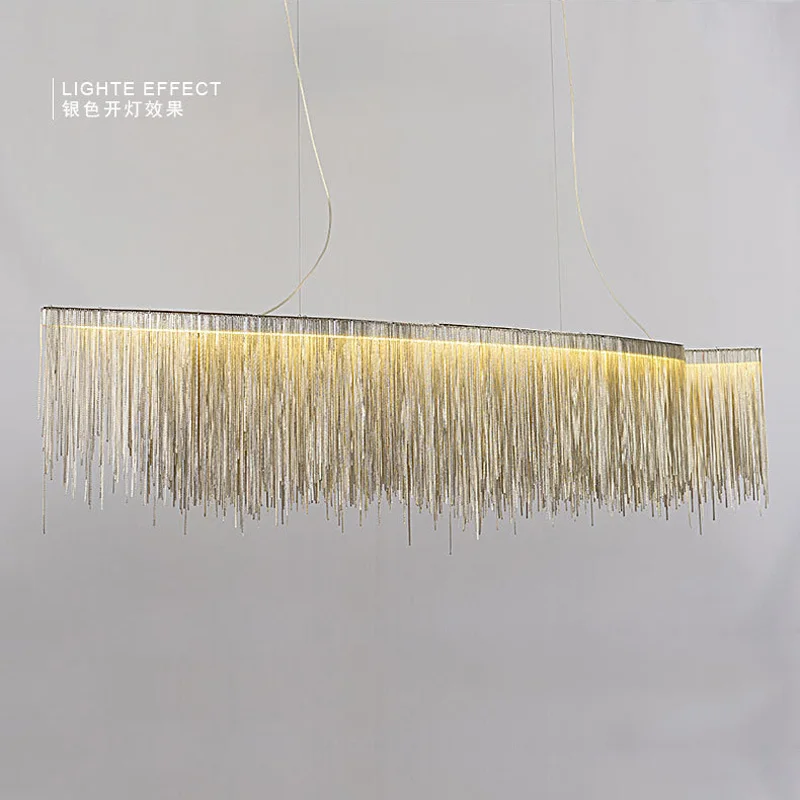 Restaurant Chandelier Tassel Lamp Modern Simple Kitchen Island Creative Silver Bar Clothing Store Decorative Lamps
Restaurant Chandelier Tassel Lamp Modern Simple Kitchen Island Creative Silver Bar Clothing Store Decorative Lamps