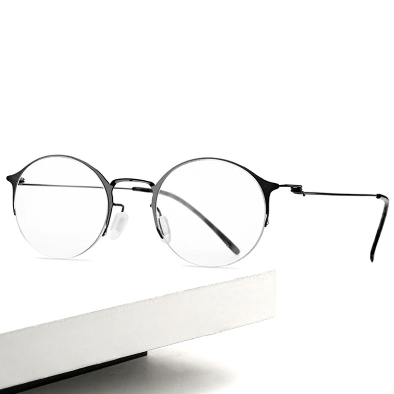 Pure Titanium Semi Rimless Glasses Frame Men Retro Round Screwless Prescription Eyeglasses Women Half Frameless Optical Eyewear
Pure Titanium Semi Rimless Glasses Frame Men Retro Round Screwless Prescription Eyeglasses Women Half Frameless Optical Eyewear