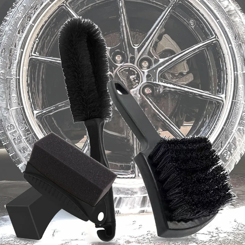 

Car Tire Rim Brush Wheel Hub PP Bristles Brushes Round Arc Black Tyre Auto Washing Tool Wheels Detailing Cleaning Accessories