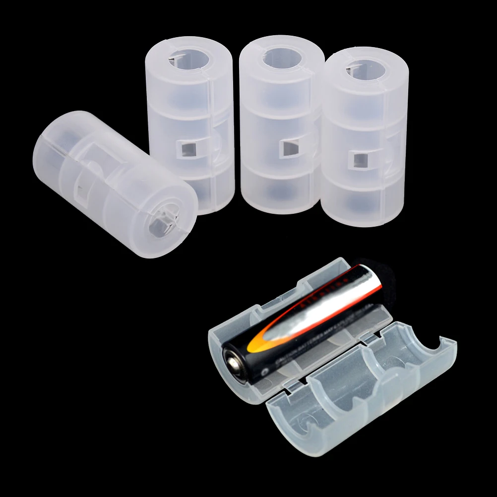 

4 Pcs/set Adapters AA Battery to Size C Battery Cases Box Converter Holder Switcher Converter