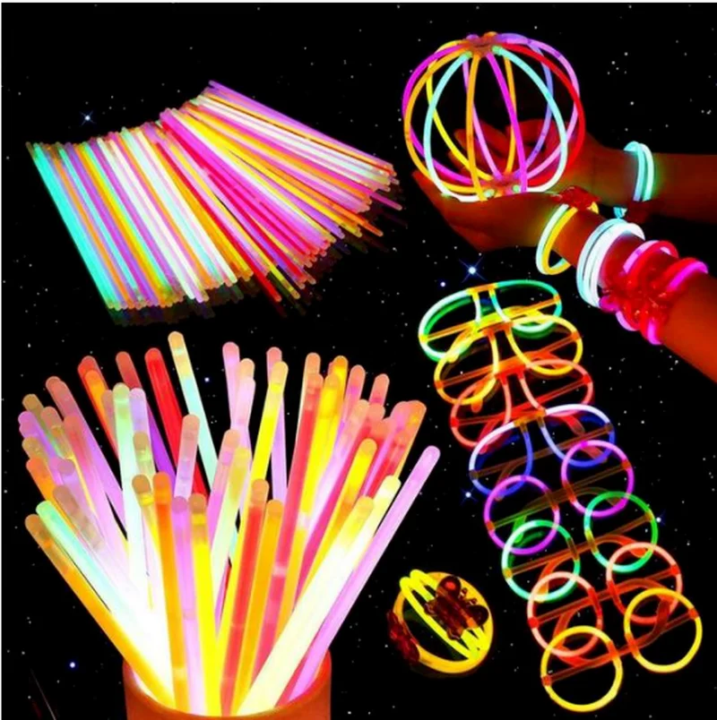 

10Pcs Mix Color Glow Stick Safe Light Stick Necklace Bracelets Fluorescent for Event Festive Party Supplies Concert Decor