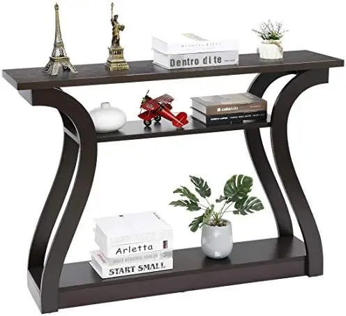 Console Table 3 Tier Narrow Entryway Table with Curved Frame and 2 Open Storage Shelves Accent Sofa Table for Hallway Living Roo
Console Table 3 Tier Narrow Entryway Table with Curved Frame and 2 Open Storage Shelves Accent Sofa Table for Hallway Living Roo