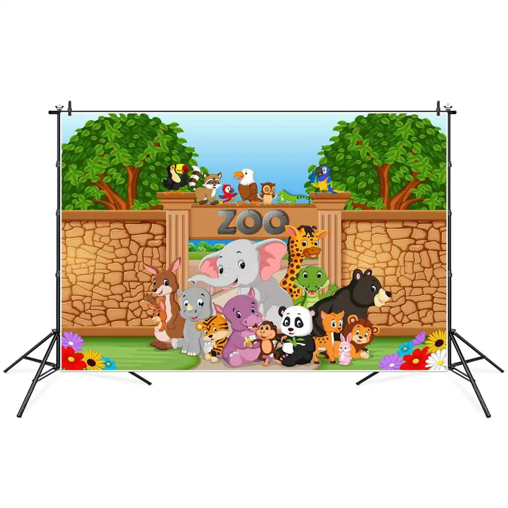 Children Zoo Birthday Photography Backgrounds Safari Animals Panda Monkey Birds Tree Party Portrait Photographic Backdrop Props
Children Zoo Birthday Photography Backgrounds Safari Animals Panda Monkey Birds Tree Party Portrait Photographic Backdrop Props