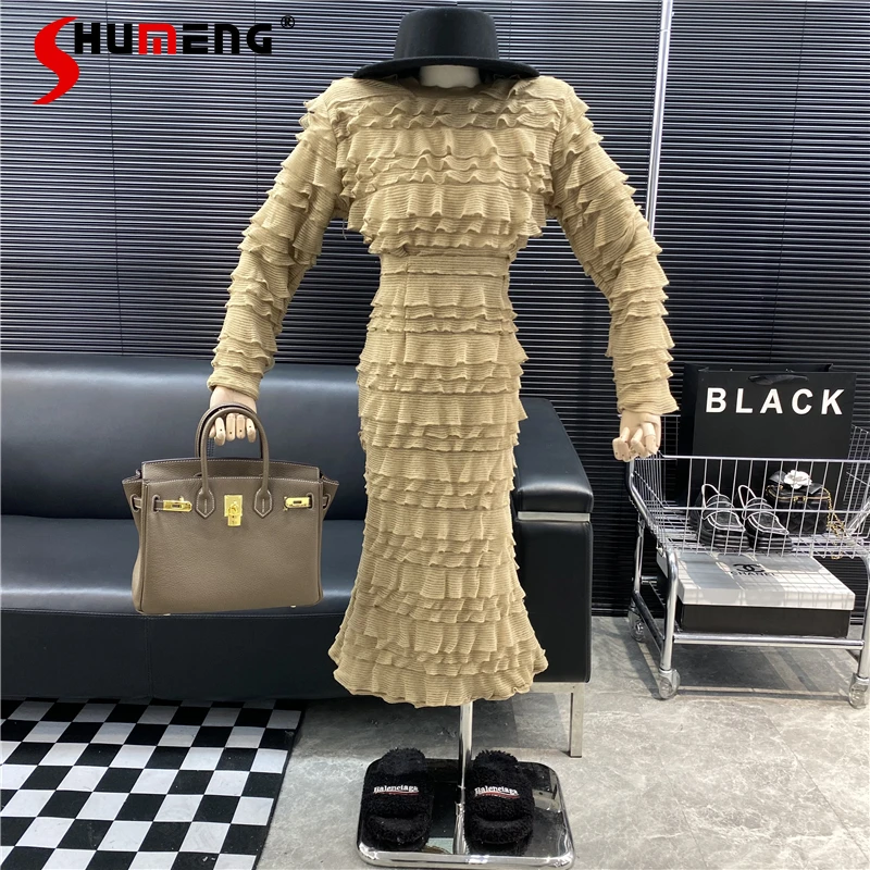 2022 Spring New Ladies Fashion Water Ripple Lace 3D Short Elegant Top Women's Slimming Sheath Fishtail Cake Dress Two-Piece Set
2022 Spring New Ladies Fashion Water Ripple Lace 3D Short Elegant Top Women's Slimming Sheath Fishtail Cake Dress Two-Piece Set