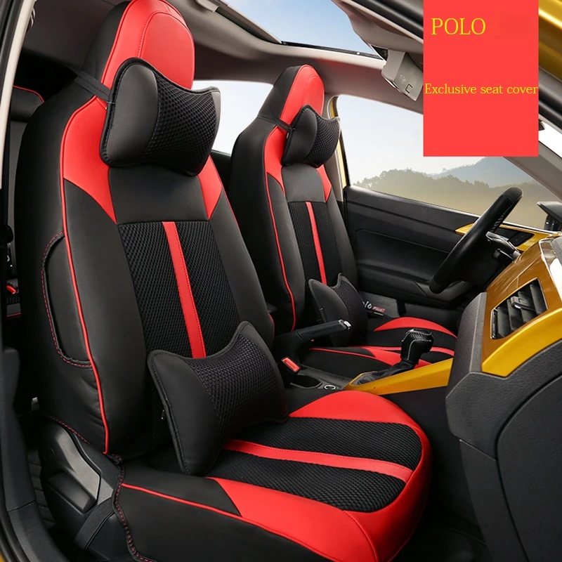 

Специальные накидки на сиденья для VW POLO 2018-2021 Mk6, чехлы для салона автомобиля, полный комплект накидок на сиденья, автозапчасти