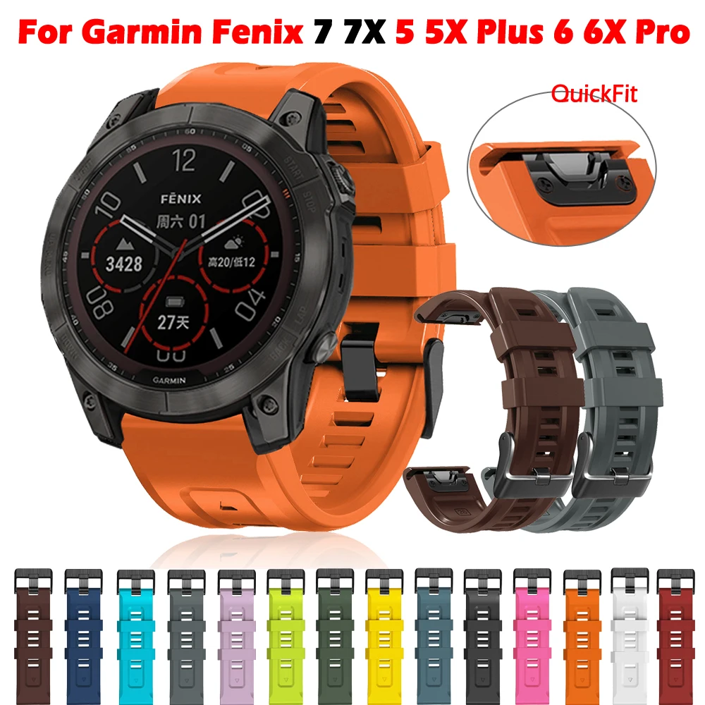 22 26mm Official Sport Silicone Smartwatch Band For Garmin Fenix 7 7X 6 6X Pro 5 5X Plus 3 3HR EPIX Quick Release Bracelet Strap
22 26mm Official Sport Silicone Smartwatch Band For Garmin Fenix 7 7X 6 6X Pro 5 5X Plus 3 3HR EPIX Quick Release Bracelet Strap