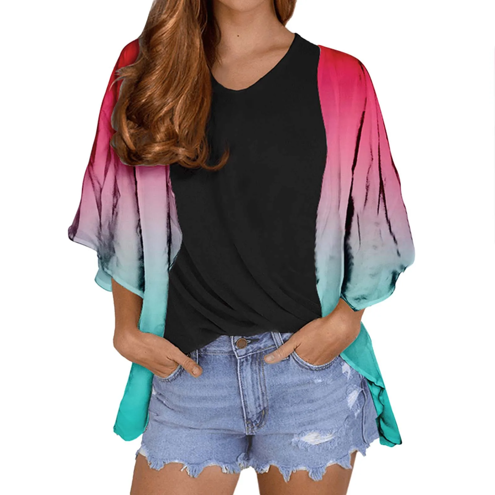 Women Casual Loose Chiffon Gradient Print Cardigan Jacket Chiffon Sheer Long Sleeveless Cardigans for Women Womens Black Sweater
Women Casual Loose Chiffon Gradient Print Cardigan Jacket Chiffon Sheer Long Sleeveless Cardigans for Women Womens Black Sweater