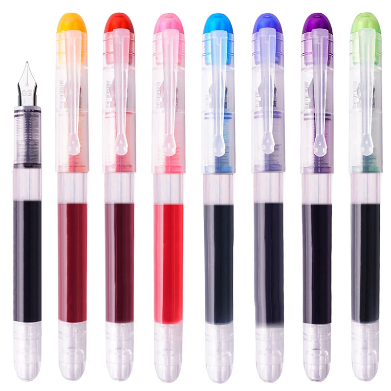 1PC Color Fountain Pen Large Capacity Fashion Classic Transparent Color Ink Stationery Disposable Straight Liquid Type Pen
1PC Color Fountain Pen Large Capacity Fashion Classic Transparent Color Ink Stationery Disposable Straight Liquid Type Pen