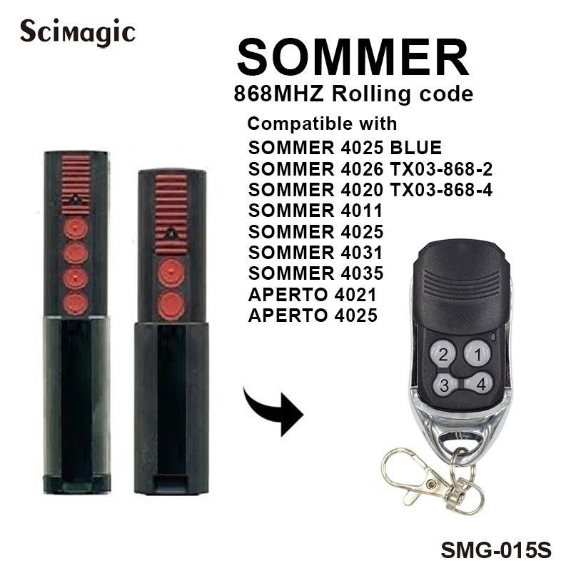SOMMER 868 МГц ручной передатчик совместим с SOMMER 4020 TX03-868-4 дистанционного Управление Замена 868 МГц
SOMMER 868 МГц ручной передатчик совместим с SOMMER 4020 TX03-868-4 дистанционного Управление Замена 868 МГц