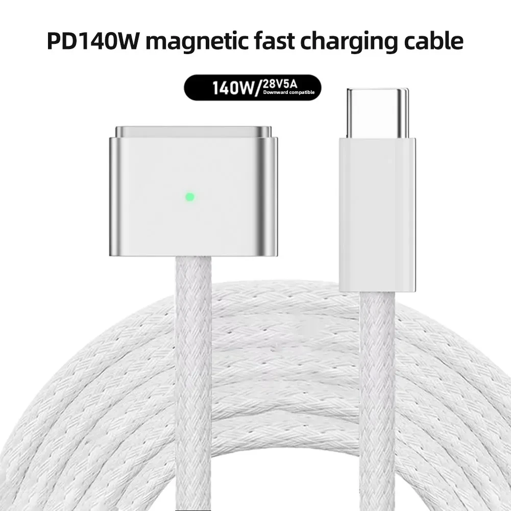 PD140W Type-C Male to Magsafe3 Magnetic Charging Plug Adapter 2M Charger Converter Cable For MacBook Air/Pro Notebook Laptop
PD140W Type-C Male to Magsafe3 Magnetic Charging Plug Adapter 2M Charger Converter Cable For MacBook Air/Pro Notebook Laptop