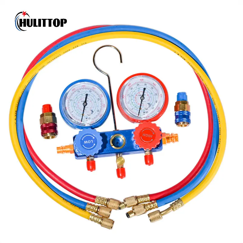 

Refrigeration Air Conditioning R134A AC Diagnostic Manifold Gauge Tool Set For Car A/C With Hose and Hook Kit R22 R12 R502 A/C