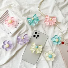 Three-dimensional flower bow mobile phone stand paste retractable ring buckle mobile phone Grip Tok Folding Finger Stand Socket