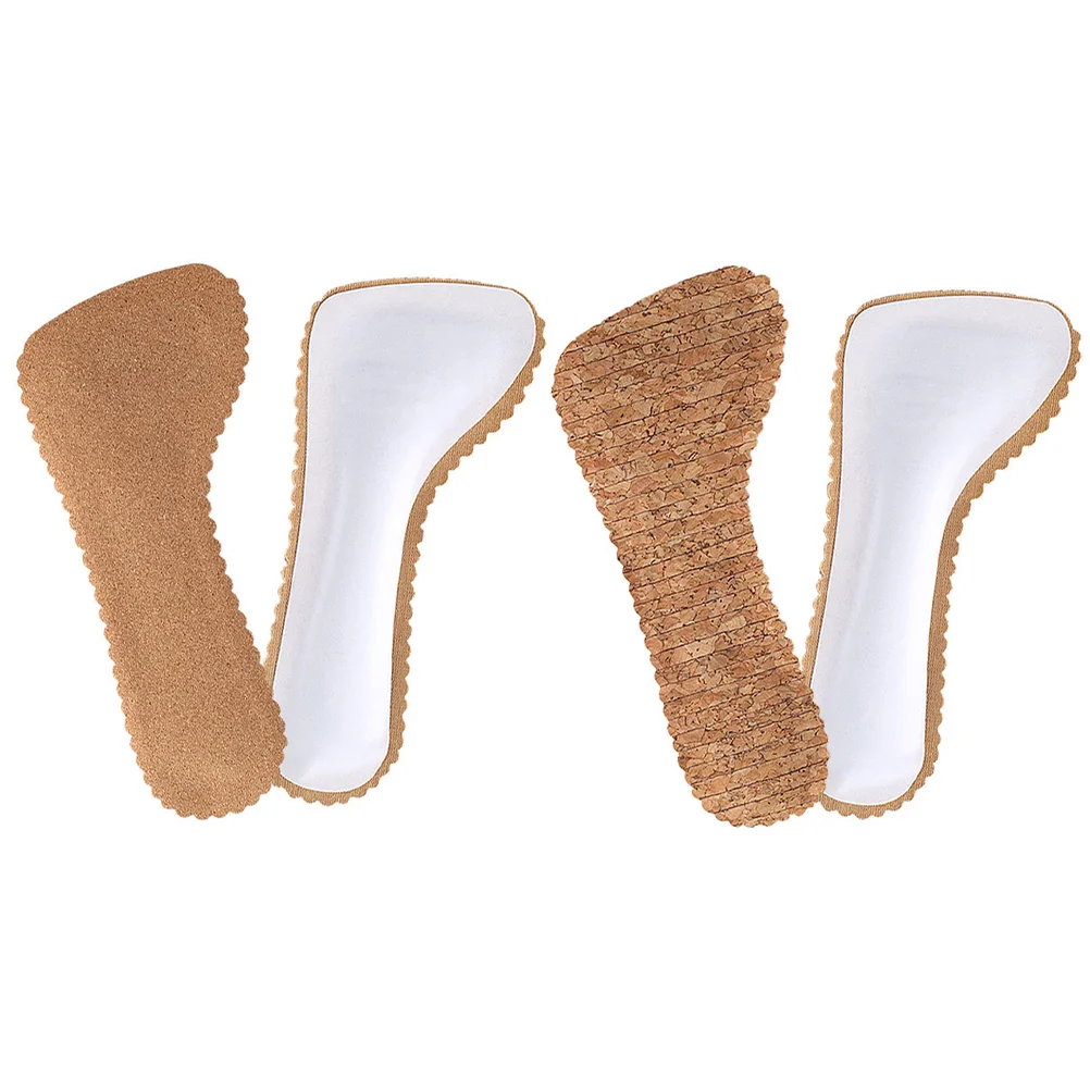 

2 Pairs Shoe Pads High Heels Cork Cropped Insole Anti Inserts Care Adhesive Insoles Shoes Cushion