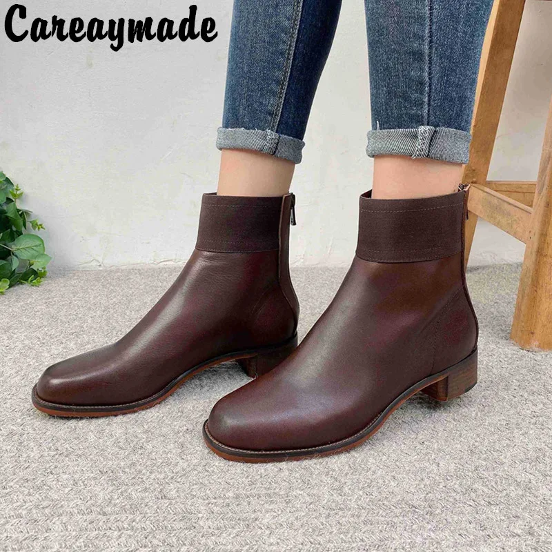 Careaymade-Handmade 100% Genuine leather women's boots New solid short boots Cowhide back zipper casual fashion boots Brand
Careaymade-Handmade 100% Genuine leather women's boots New solid short boots Cowhide back zipper casual fashion boots Brand
