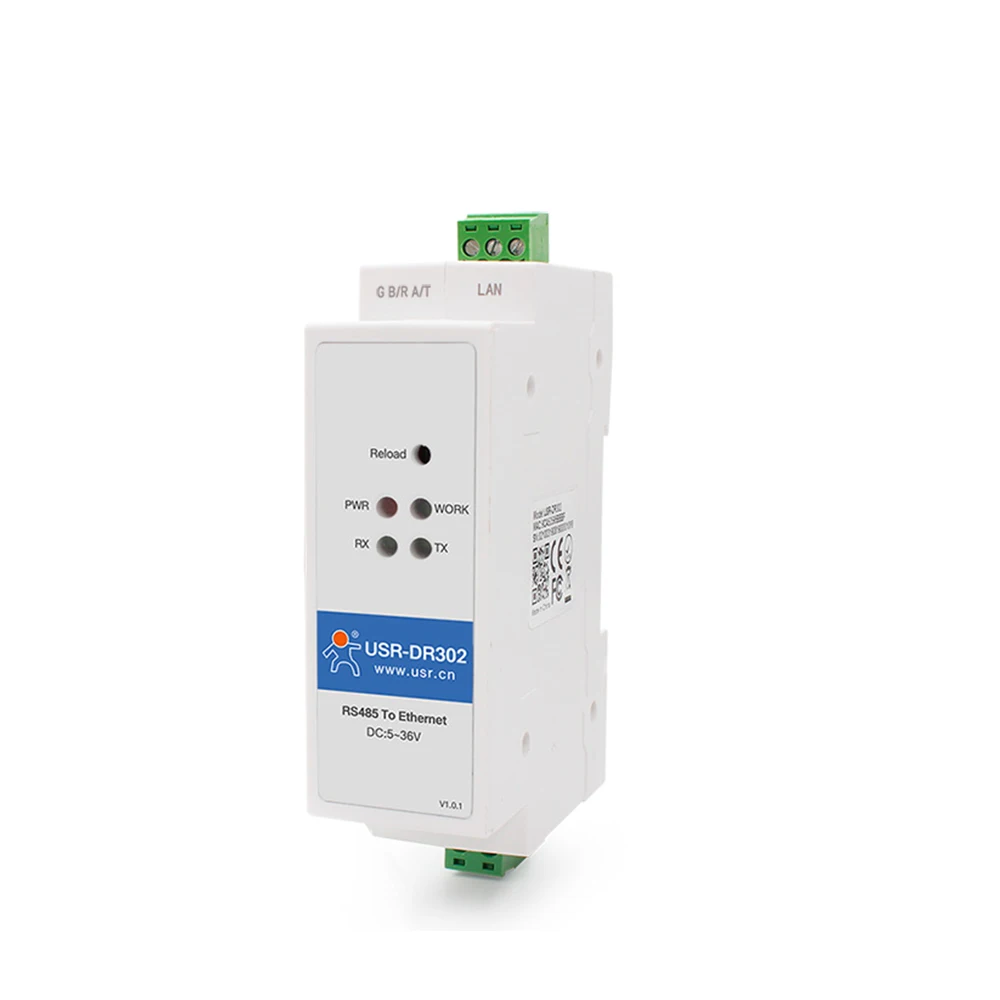 USR-DR302 Din-рейка, серийный RS485 в Ethernet TCP IP Серверный модуль, Ethernet-преобразователь, Modbus RTU в TCP-устройство Modbus 
USR-DR302 Din-рейка, серийный RS485 в Ethernet TCP IP Серверный модуль, Ethernet-преобразователь, Modbus RTU в TCP-устройство Modbus