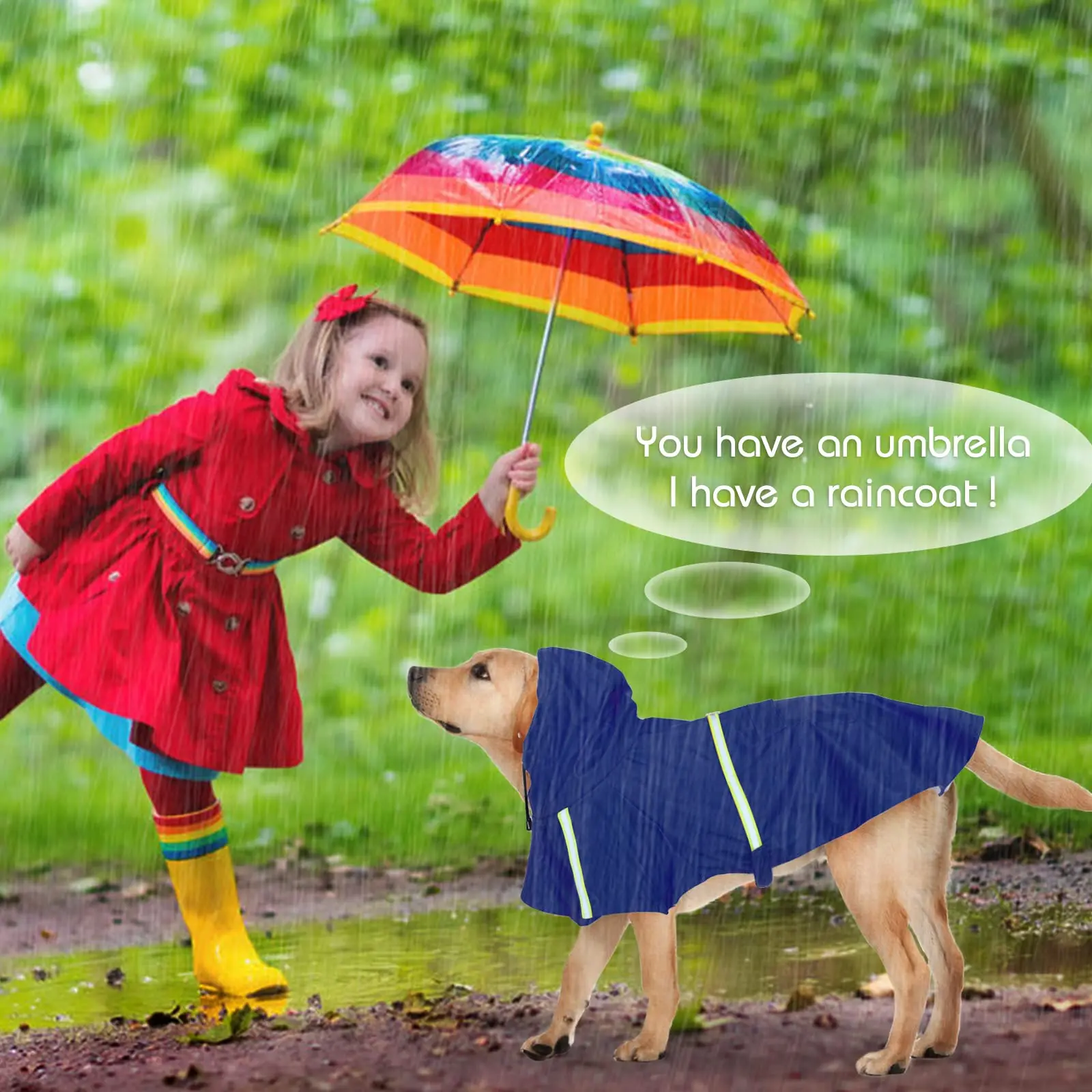 Dog Raincoat Rain Poncho Coat With Reflective Strap Waterproof Rain Jacket With Hood Leash Hole Adjustable Slicker Rainwear
Dog Raincoat Rain Poncho Coat With Reflective Strap Waterproof Rain Jacket With Hood Leash Hole Adjustable Slicker Rainwear