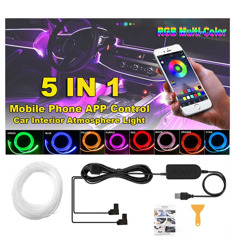 Неоновая светодиодсветодиодный ленсветильник RGB для салона автомобиля, комплект из оптоволокна, беспроводное управление музыкой через приложение, декоративная лампа для создания атмосферы
Неоновая светодиодсветодиодный ленсветильник RGB для салона автомобиля, комплект из оптоволокна, беспроводное управление музыкой через приложение, декоративная лампа для создания атмосферы