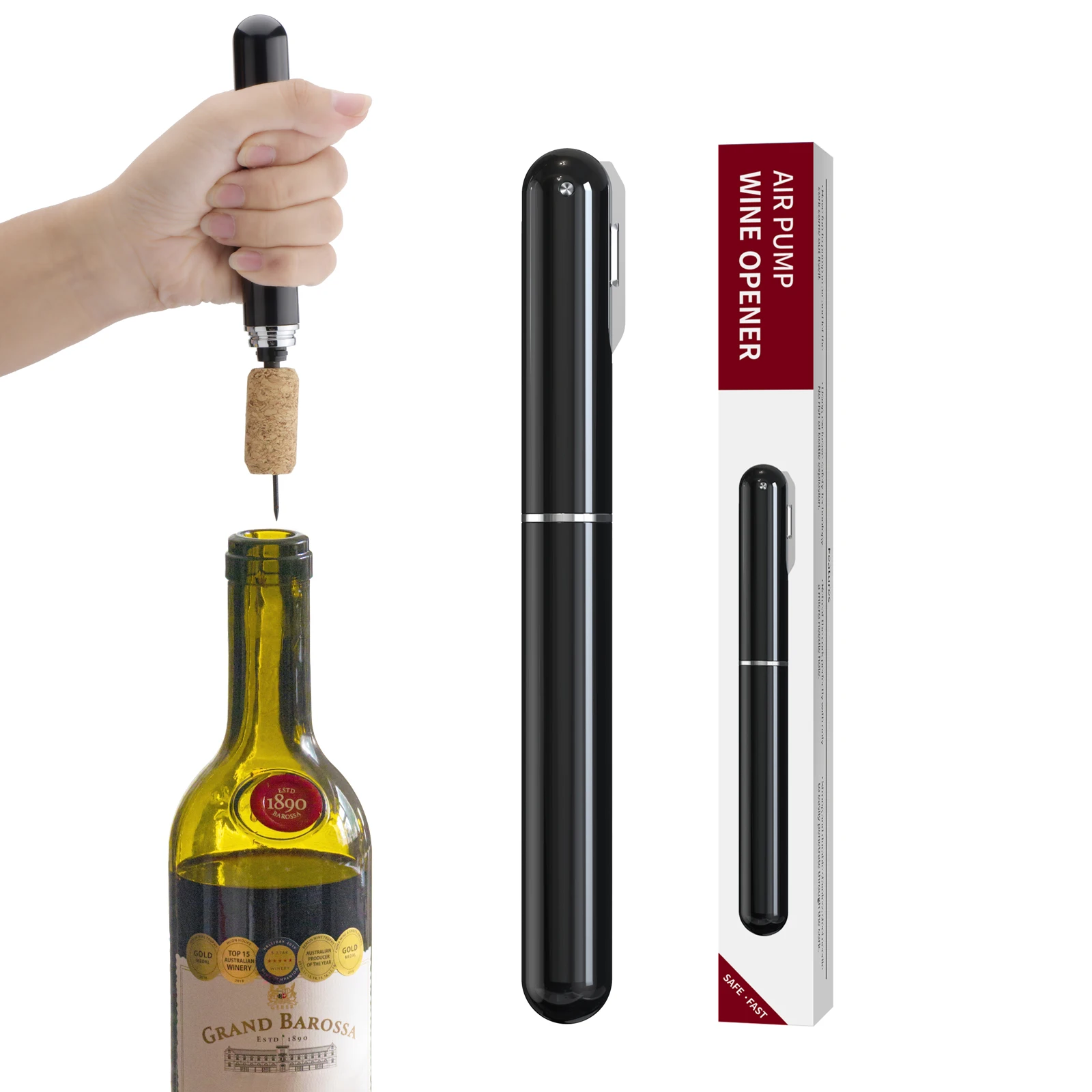 JOQINEER Air Pump Wine Bottle Opener Stainless Steel Pin Portable Mini Pressure Cork Remover Bar Accessory
JOQINEER Air Pump Wine Bottle Opener Stainless Steel Pin Portable Mini Pressure Cork Remover Bar Accessory