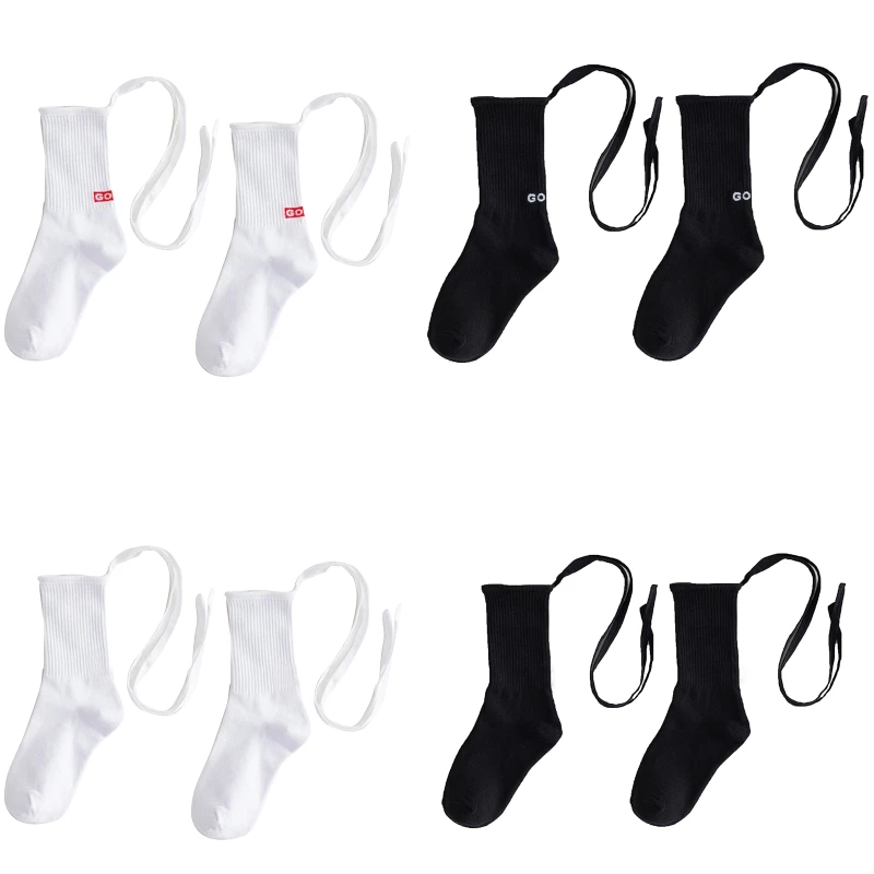 Women Lolita Ribbed Cotton Calf Socks Cross Straps Lace-Up Letter Tube Stockings
Women Lolita Ribbed Cotton Calf Socks Cross Straps Lace-Up Letter Tube Stockings