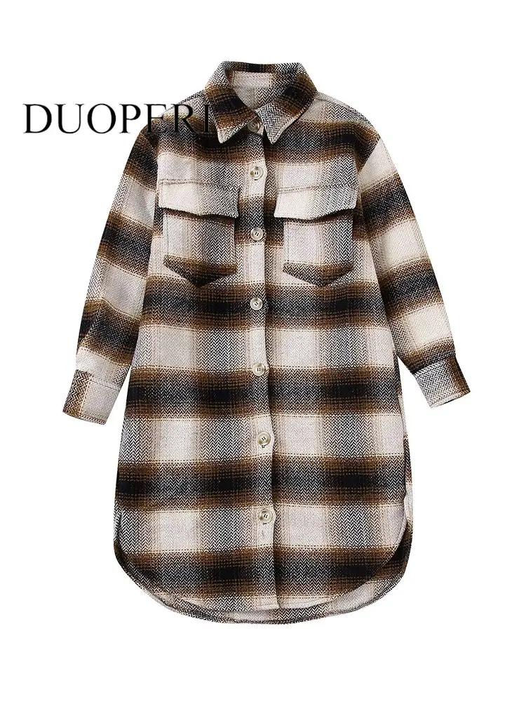 Модная женская однобортная клетчатая юбка DUOPERI с карманами, винтажная юбка с лацканами и длинным рукавом, Женская шикарная женская одежда
Модная женская однобортная клетчатая юбка DUOPERI с карманами, винтажная юбка с лацканами и длинным рукавом, Женская шикарная женская одежда