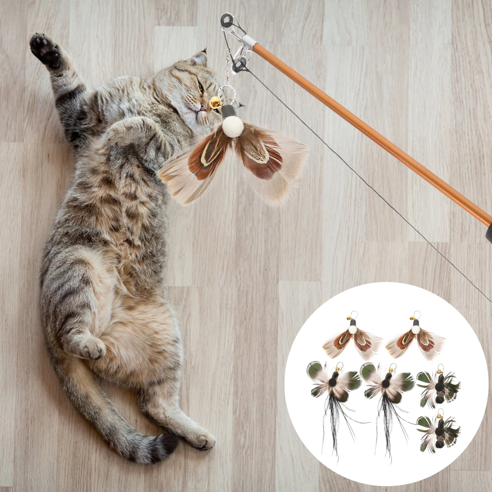 Cat Wand Toy Teaser Refills Teasing Toys Stick Replacement Attachments Interactive Indoor Wands Wire Cats Spring Kitten Hanging
Cat Wand Toy Teaser Refills Teasing Toys Stick Replacement Attachments Interactive Indoor Wands Wire Cats Spring Kitten Hanging