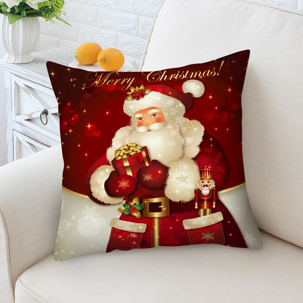 

45cm Christmas Cushion Cover Navidad Merry Christmas Decorations For Home 2023 Xmas Noel Cristmas Ornaments New Year Gifts 2024