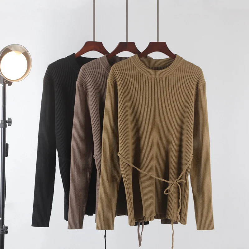 Autumn Knitwear Winter Lace Up Knitted Shirt Tie Long Sleeve Women's Pullover Versatile Round Neck Undercoat Female Casual Cops
Autumn Knitwear Winter Lace Up Knitted Shirt Tie Long Sleeve Women's Pullover Versatile Round Neck Undercoat Female Casual Cops