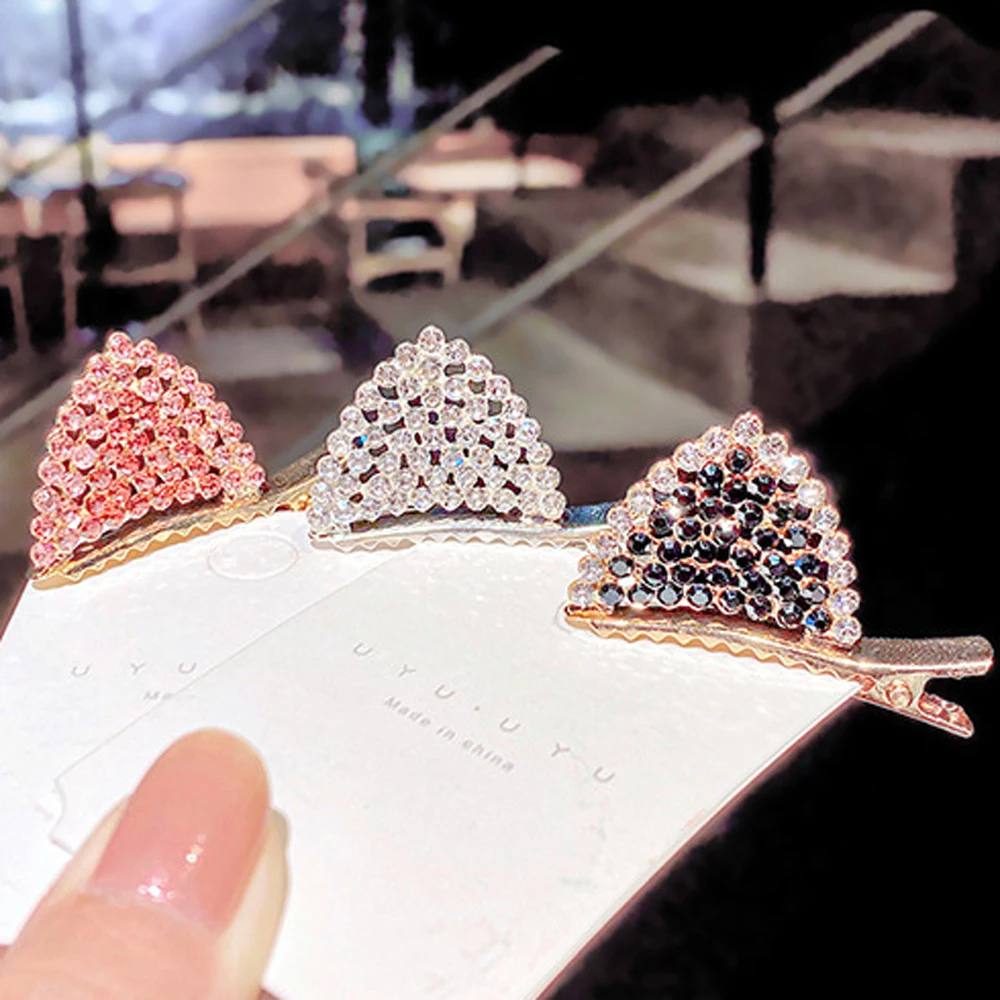 Korean Woman Shiny Princess Girls Crystal Barrettes Cat Ears Hair Clips Duckbill Clip Hair Accessories
Korean Woman Shiny Princess Girls Crystal Barrettes Cat Ears Hair Clips Duckbill Clip Hair Accessories
