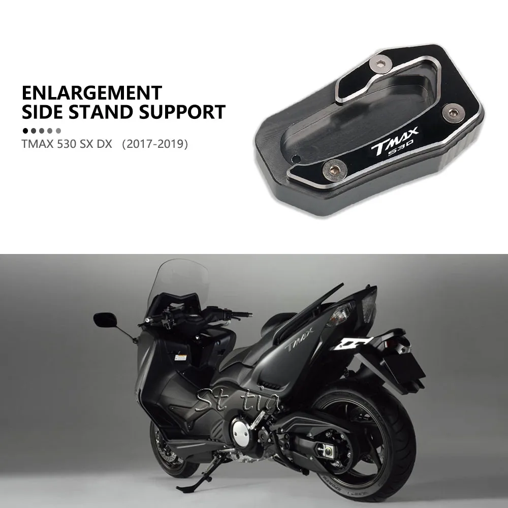 

For YAMAHA T-MAX TMAX 530 SX DX TMAX530 2017-2019 Motorcycle CNC Kickstand Foot Side Stand Extension Pad Support Plate Enlarge