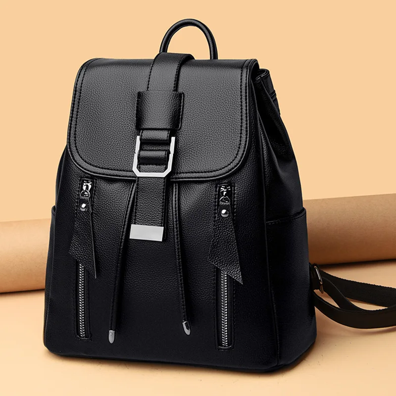 High Quality Soft Leather Backpacks Fashion Women Daily Carry Bags Large Capacity Travel Backpack School Bag Feminina Bagpack
High Quality Soft Leather Backpacks Fashion Women Daily Carry Bags Large Capacity Travel Backpack School Bag Feminina Bagpack